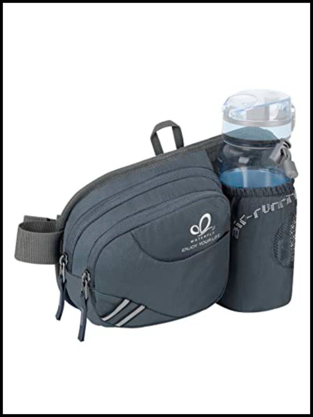 Water Bottle Holder Fanny Pack Waterproof Nylon Hiking Running Waist Bag